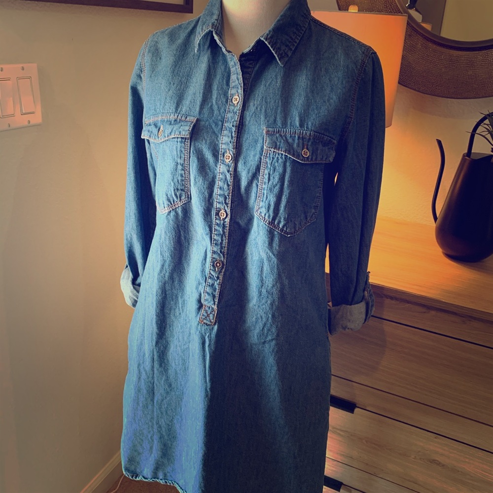 Chambray denim dress